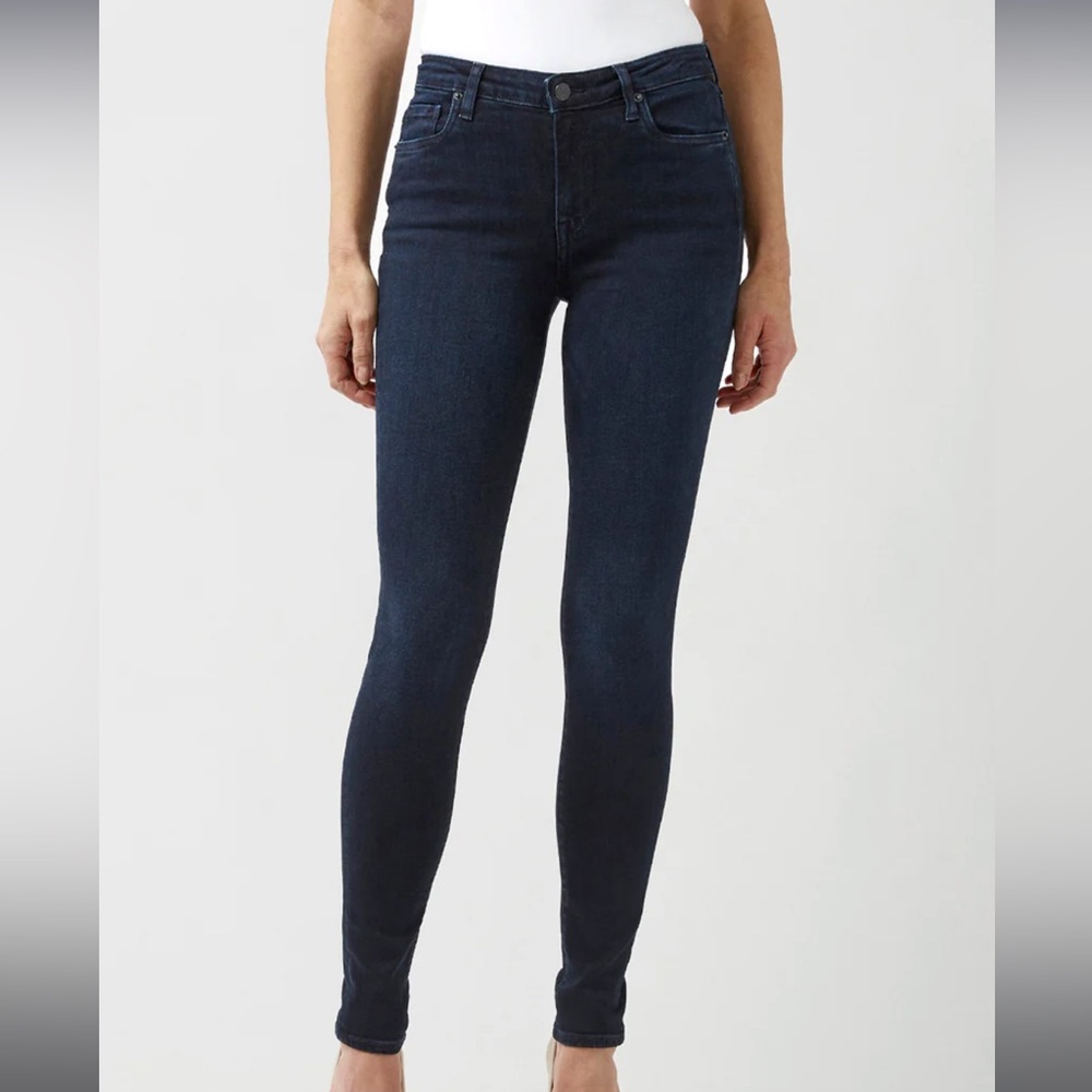 Mid Rise Skinny Alexa Women's Jeans in Rinsed Dark Blue Rinsed